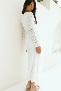 Vacation Dresses|Bump Friendly>Hello Molly Ivory Moon Maxi Dress White