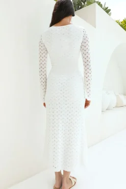 Vacation Dresses|Bump Friendly>Hello Molly Ivory Moon Maxi Dress White