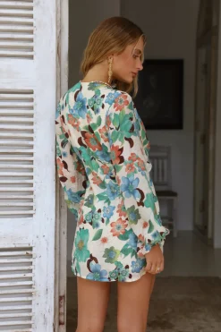 Cocktail Dresses|Floral Dresses>Hello Molly Ivy Moons Dress Blue