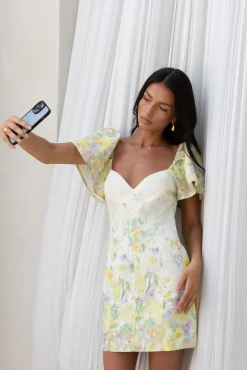 Vacation Dresses|Date Night Dresses>Hello Molly Jasmine Breeze Short Sleeve Mini Dress Multi
