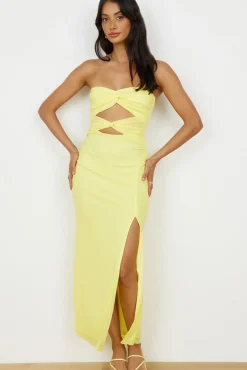 Date Night Dresses|Summer Dresses>Hello Molly Josephine Strapless Maxi Dress Yellow