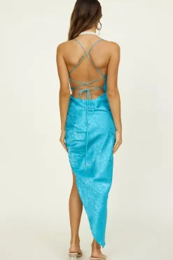 Backless Dresses|Midi Dresses>Hello Molly Joyride Midi Dress Blue