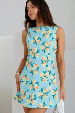 Vacation Dresses|Floral Dresses>Hello Molly July Mini Dress Blue