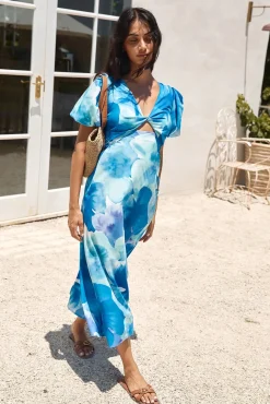 Wedding Guest Dresses|Cocktail Dresses>Hello Molly Jungle Adventure Maxi Dress Blue