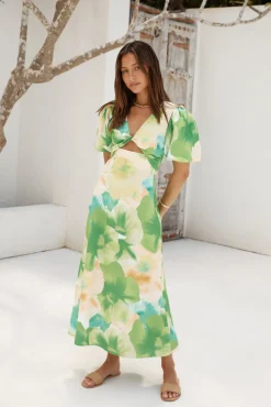 Cocktail Dresses|Brunch Dresses>Hello Molly Jungle Adventure Maxi Dress Green