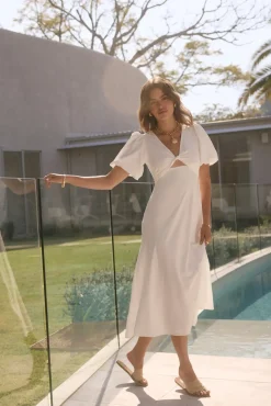 Vacation Dresses|Brunch Dresses>Hello Molly Jungle Adventure Maxi Dress White