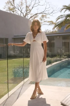Vacation Dresses|Brunch Dresses>Hello Molly Jungle Adventure Maxi Dress White