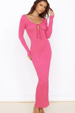 Date Night Dresses|Knit Dresses>Hello Molly Just Believe Maxi Dress Pink