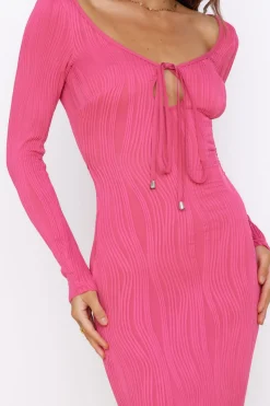 Date Night Dresses|Knit Dresses>Hello Molly Just Believe Maxi Dress Pink