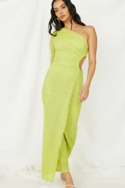 Vacation Dresses|Long Sleeve Dresses>Hello Molly Just In Time Maxi Dress Green