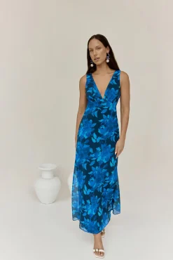 Wedding Guest Dresses|Bridesmaid Dresses>Hello Molly Just Landed Looks Maxi Dress Blue