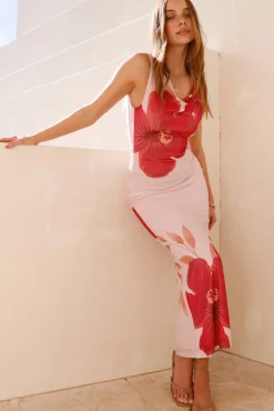 Vacation Dresses|Summer Dresses>Hello Molly Kailani Mesh Maxi Dress Pink