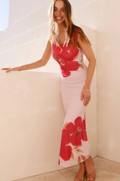Vacation Dresses|Summer Dresses>Hello Molly Kailani Mesh Maxi Dress Pink