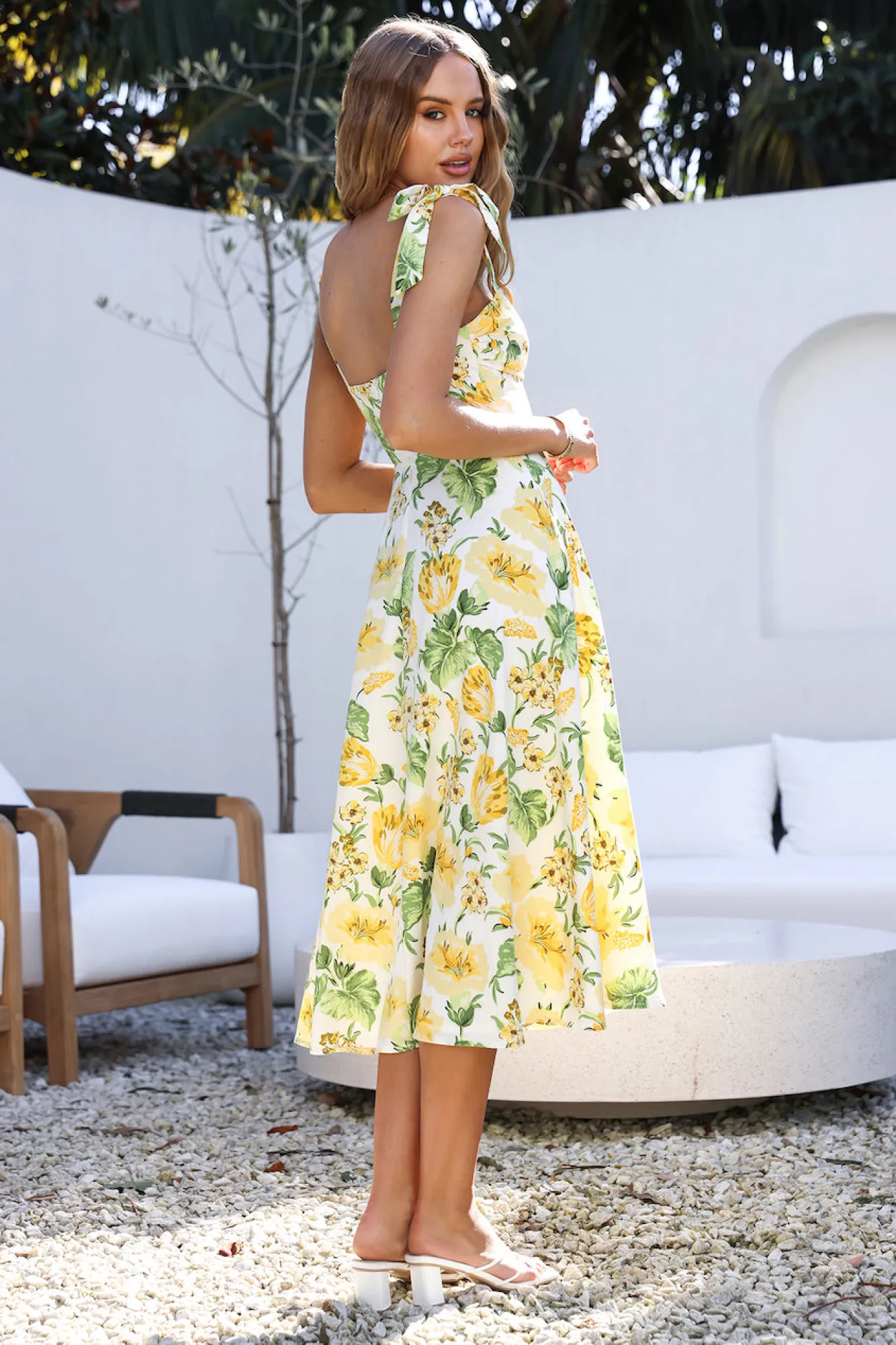 Brunch Dresses|Casual Dresses>Hello Molly Keep Driving Midi Dress Yellow