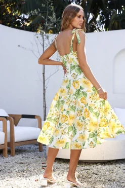 Brunch Dresses|Casual Dresses>Hello Molly Keep Driving Midi Dress Yellow