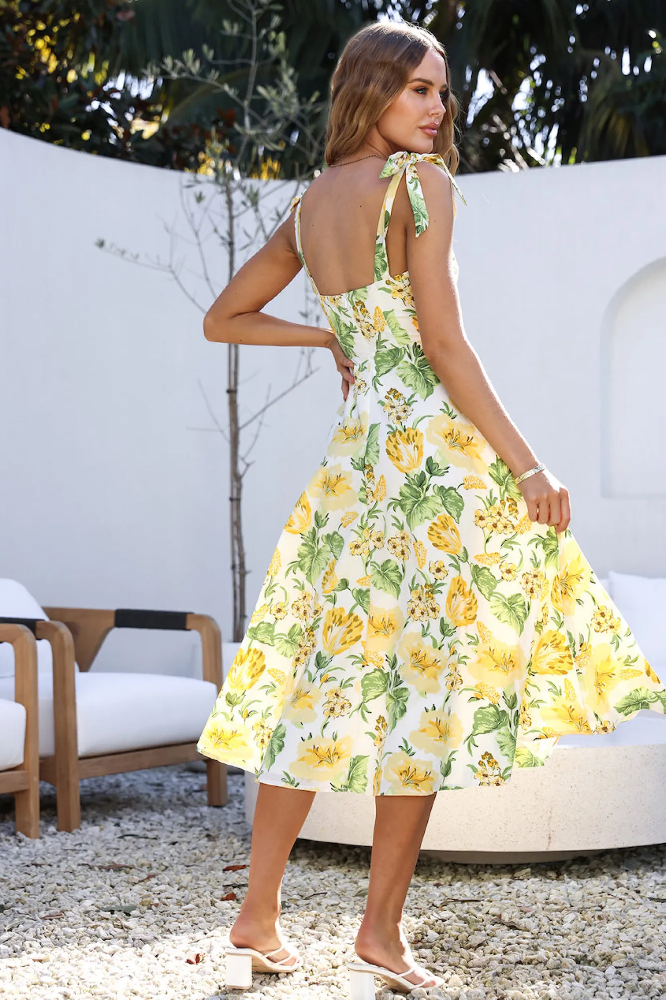 Brunch Dresses|Casual Dresses>Hello Molly Keep Driving Midi Dress Yellow