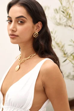 Earrings>Hello Molly 18k Gold Plated Around Cities Earrings Gold