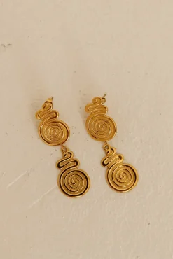 Earrings>Hello Molly 18K Gold Plated Around The World Earrings Gold