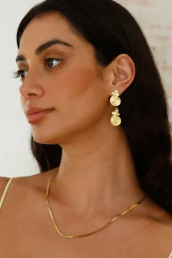 Earrings>Hello Molly 18K Gold Plated Around The World Earrings Gold