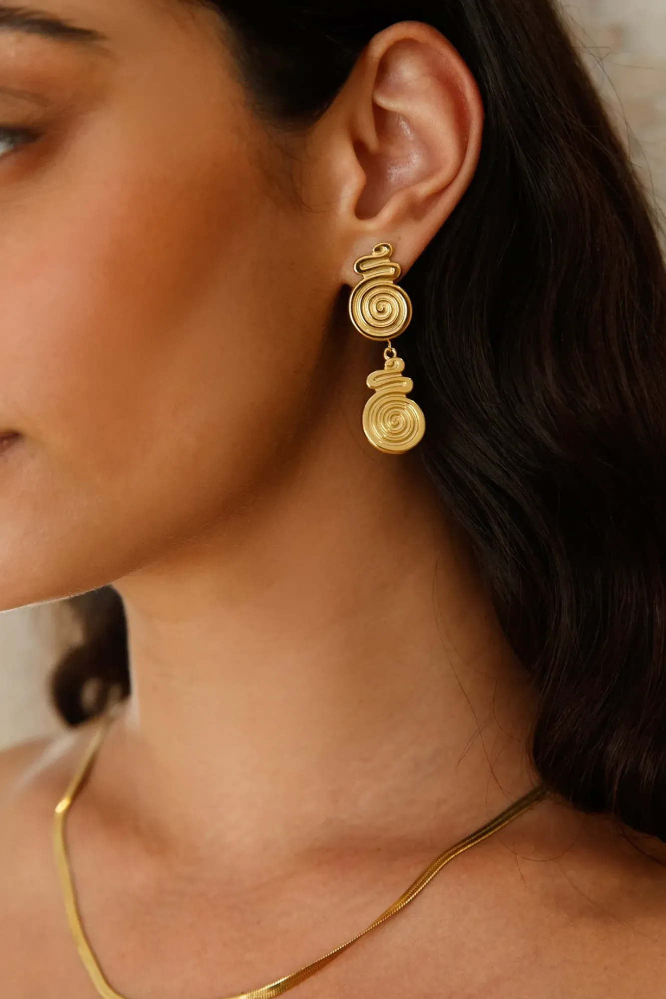 Earrings>Hello Molly 18K Gold Plated Around The World Earrings Gold