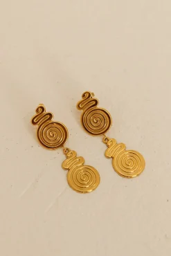 Earrings>Hello Molly 18K Gold Plated Around The World Earrings Gold