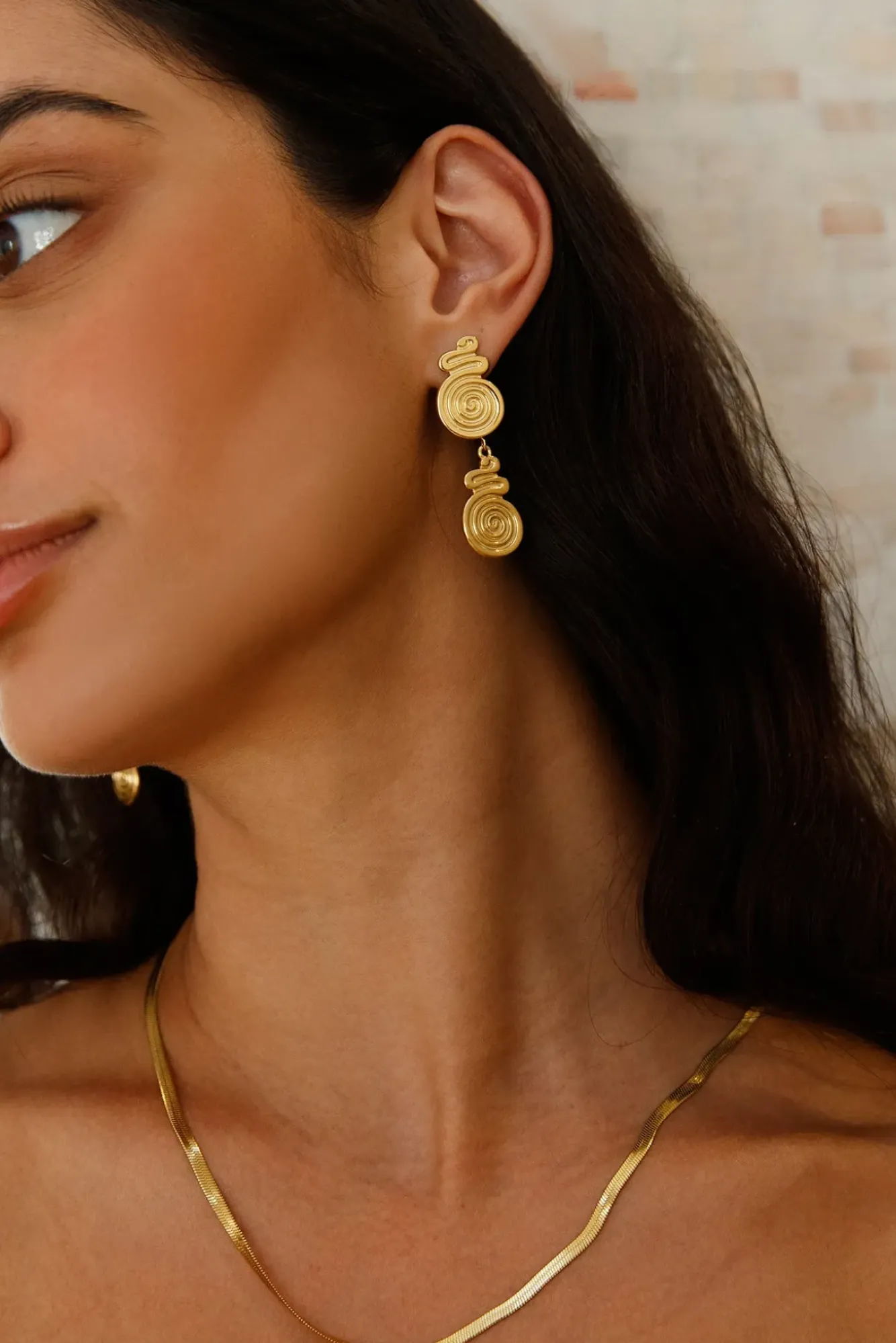 Earrings>Hello Molly 18K Gold Plated Around The World Earrings Gold