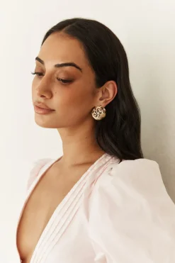 Earrings>Hello Molly 18K Gold Plated Athena Earrings Gold
