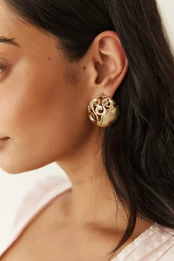 Earrings>Hello Molly 18K Gold Plated Athena Earrings Gold