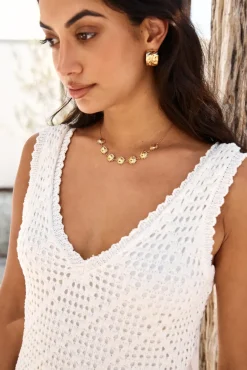 Necklaces>Hello Molly 18k Gold Plated Bronze Perfection Necklace Gold