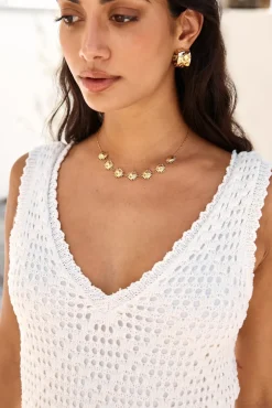 Necklaces>Hello Molly 18k Gold Plated Bronze Perfection Necklace Gold