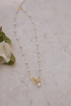 Necklaces>Hello Molly 18K Gold Plated Butterfly Detail Necklace Gold