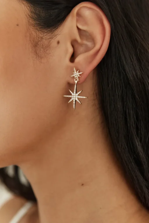 Earrings>Hello Molly 18K Gold Plated Evange Line Earrings Gold