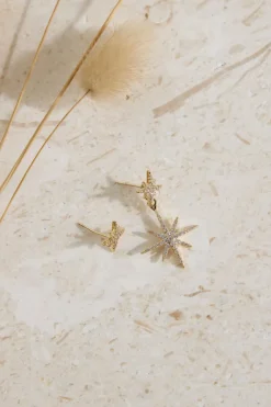 Earrings>Hello Molly 18K Gold Plated Evange Line Earrings Gold