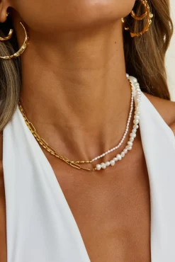 Necklaces>Hello Molly 18k Gold Plated Falling Fast Necklace