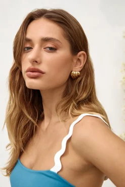 Earrings>Hello Molly 18k Gold Plated Fave Places Earrings Gold