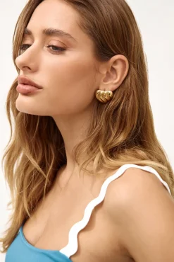 Earrings>Hello Molly 18k Gold Plated Fave Places Earrings Gold