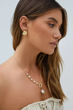 Earrings>Hello Molly 18K Gold Plated First Class Earrings Gold