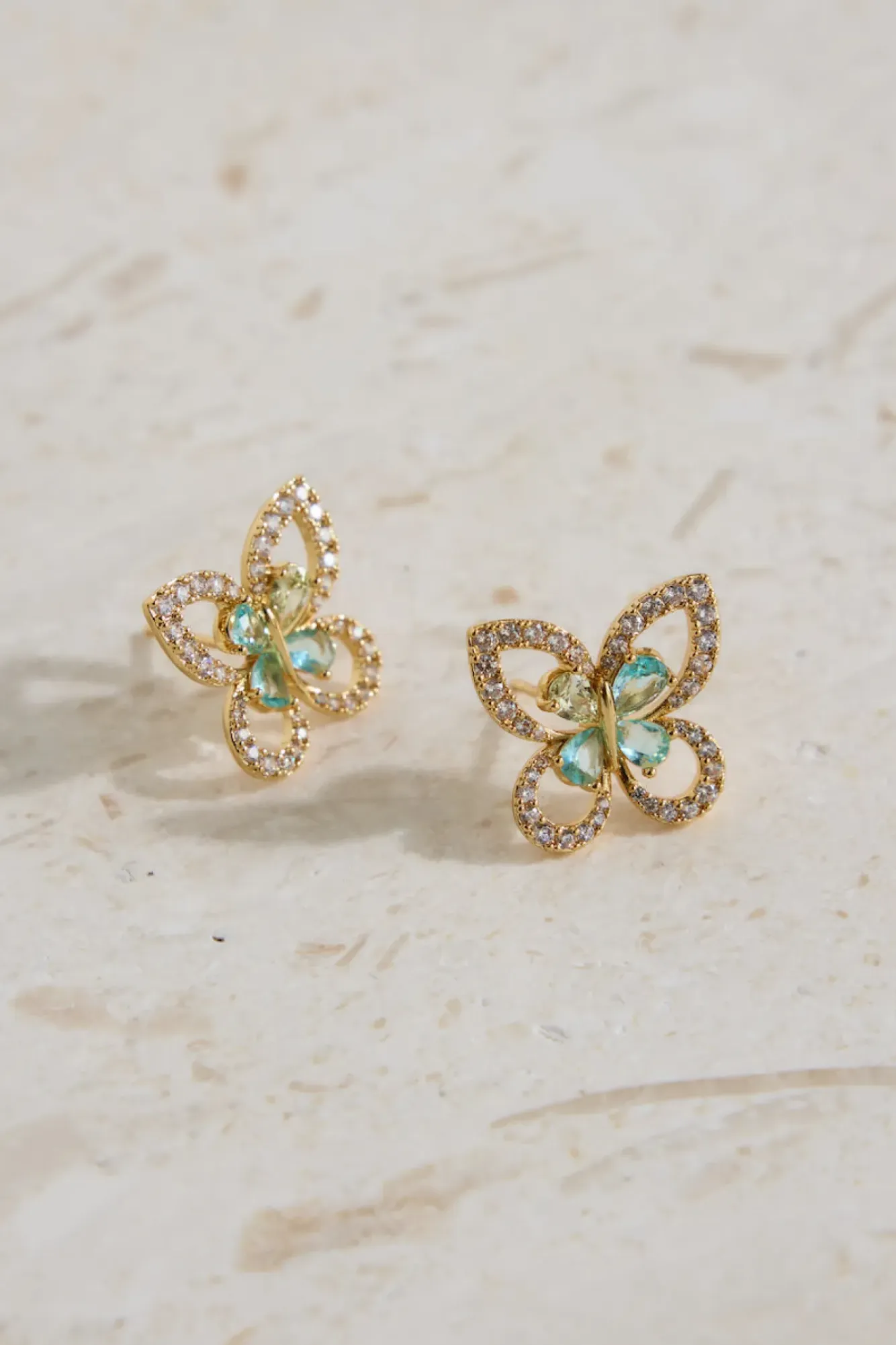 Earrings>Hello Molly 18K Gold Plated Flutter Away Earrings Gold