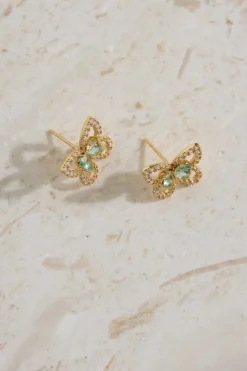 Earrings>Hello Molly 18K Gold Plated Flutter Away Earrings Gold