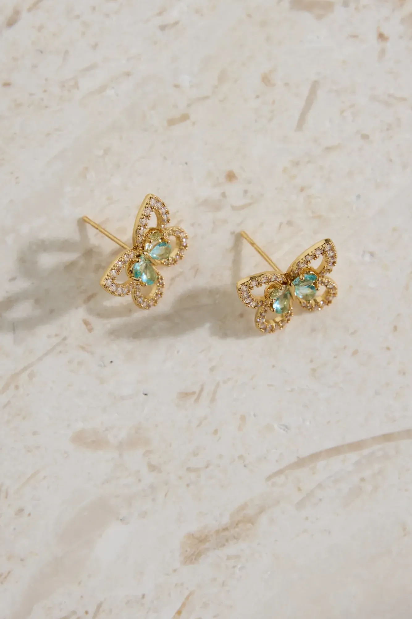 Earrings>Hello Molly 18K Gold Plated Flutter Away Earrings Gold