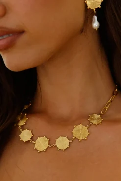 Necklaces>Hello Molly 18k Gold Plated Gifted With Love Necklace Gold