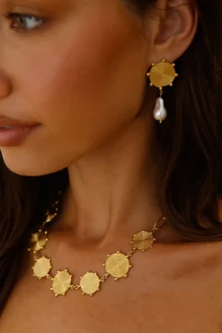 Necklaces>Hello Molly 18k Gold Plated Gifted With Love Necklace Gold