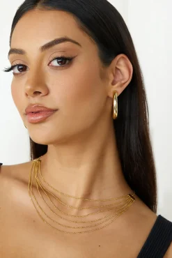 Necklaces>Hello Molly 18k Gold Plated Goddess Past Necklace Gold