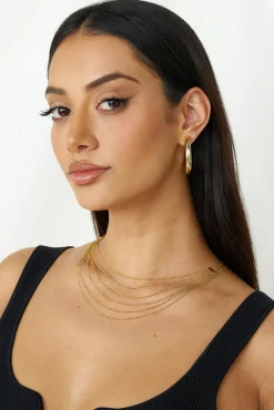 Necklaces>Hello Molly 18k Gold Plated Goddess Past Necklace Gold