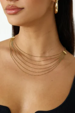 Necklaces>Hello Molly 18k Gold Plated Goddess Past Necklace Gold