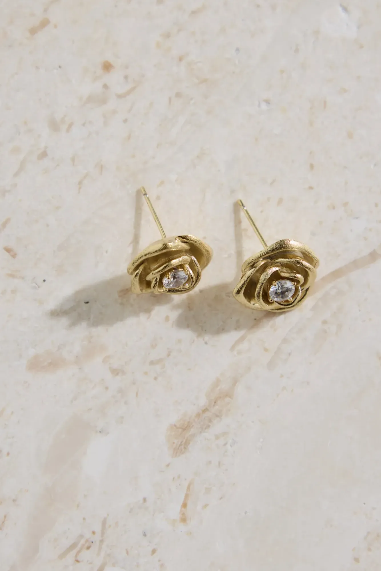 Earrings>Hello Molly 18K Gold Plated Golden Rose Earrings Gold