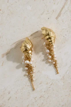 Earrings>Hello Molly 18K Gold Plated Hearing Waves Earrings Gold