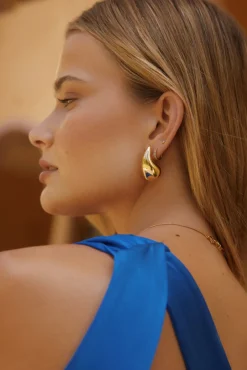 Earrings>Hello Molly 18k Gold Plated Iconic Moment Earrings Gold
