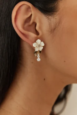 Earrings>Hello Molly 18K Gold Plated In Full Bloom Earrings Gold