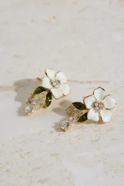 Earrings>Hello Molly 18K Gold Plated In Full Bloom Earrings Gold